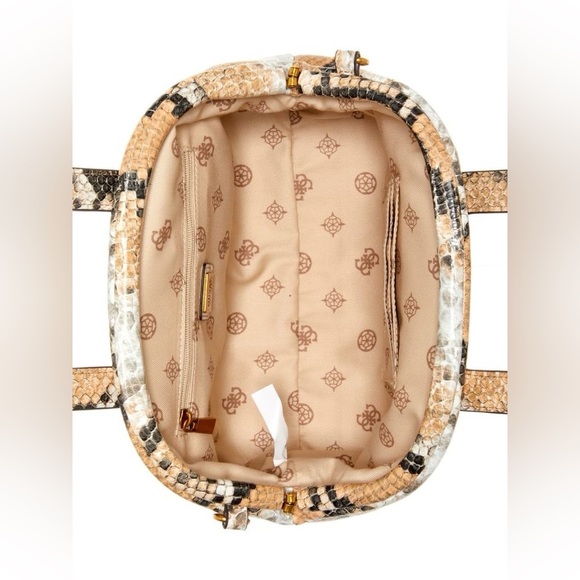 New GUESS Errin Snakeskin Small Frame Satchel - Picture 5 of 10